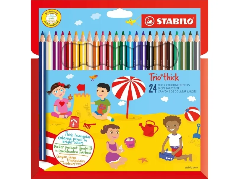 STABILO Trio Thick - Thick Triangular Colored Pencil - Set 24 pcs.