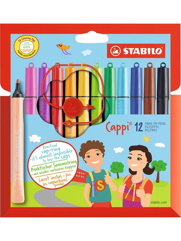 STABILO Fibre-tip pen with cap-ring - never loose the cap again