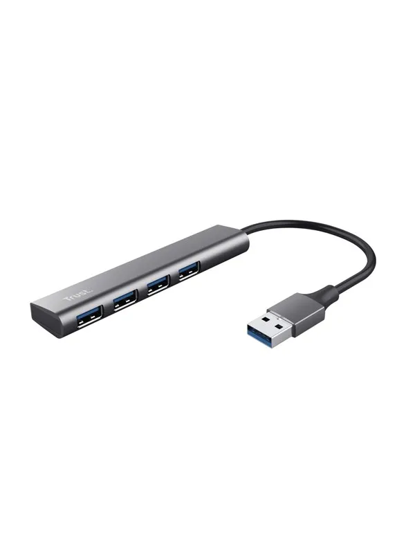 Trust Halyx 4 Port USB 3.2 Gen1 Hub USB-hub - 4 porter - Grå