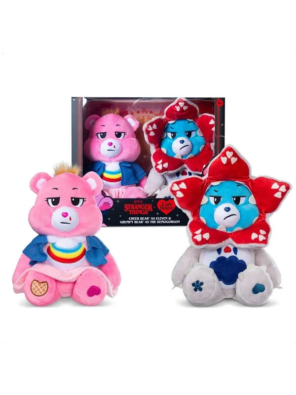 Care Bears Stranger Things Cheer Bear as Eleven & Grumpy Bear as Demogorgon (2-Pack) 30 cm