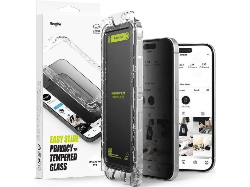 Ringke  Easy Slide 2-pack Privacy Glass for iPhone 16 Pro