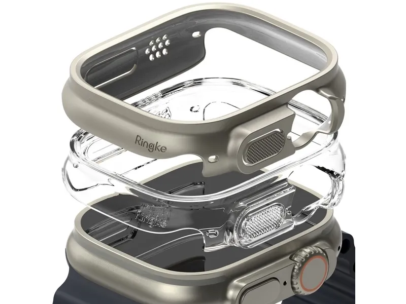 Ringke Slim 2-pack Case for Apple Watch Ultra 1/2 (49 mm) - Clear and Titanium