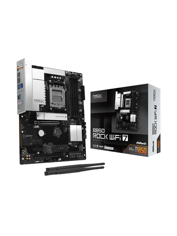 ASRock B850 Rock WiFi 7 - motherboard - ATX - Socket AM5 - AMD B850 Hovedkort - AMD B850 - AMD AM5 socket - DDR5 RAM - ATX
