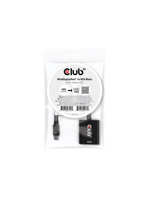 Club 3D CAC-2113 - video adapter - Mini DisplayPort to HD-15 (VGA) - 22.86 cm