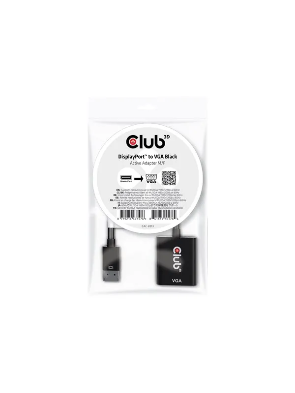 Club 3D - video adapter - DisplayPort to HD-15 (VGA) - 22.86 m