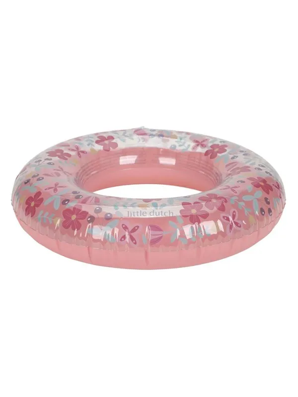 Little Dutch Pink Flower Swim Ring 50cm