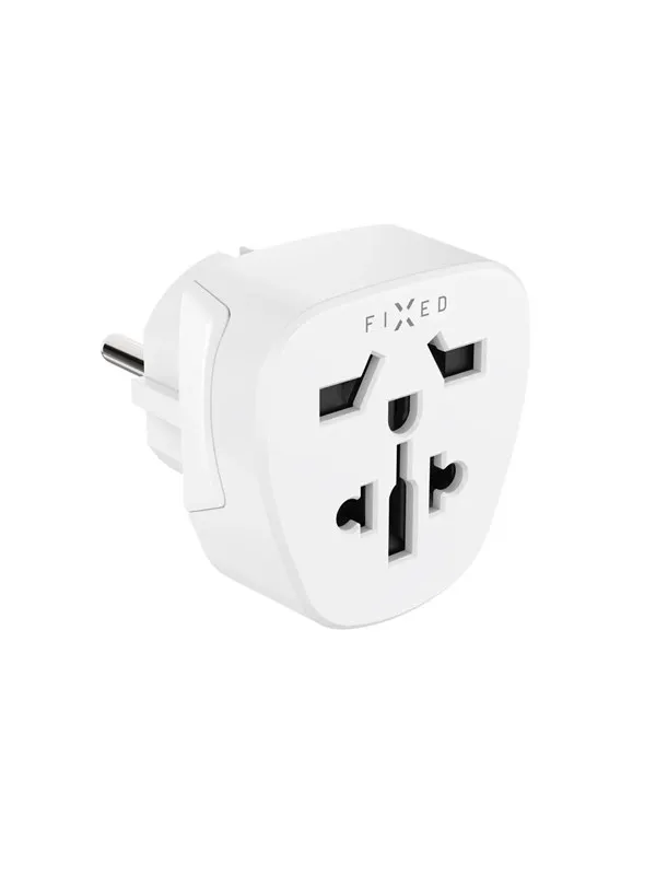 FIXED Travel Adapter Schuko EU/World White