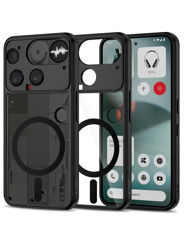 Tech-Protect  MagMat MagSafe Case for Nothing Phone 3 - Black and Clear