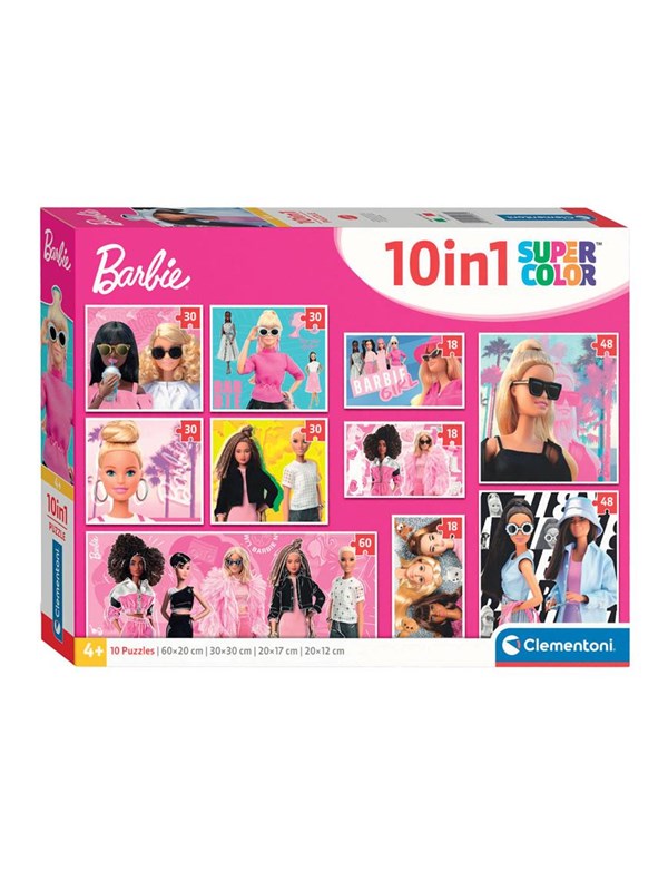 Clementoni Jigsaw Puzzle Super Color 10in1 Barbie Gulv