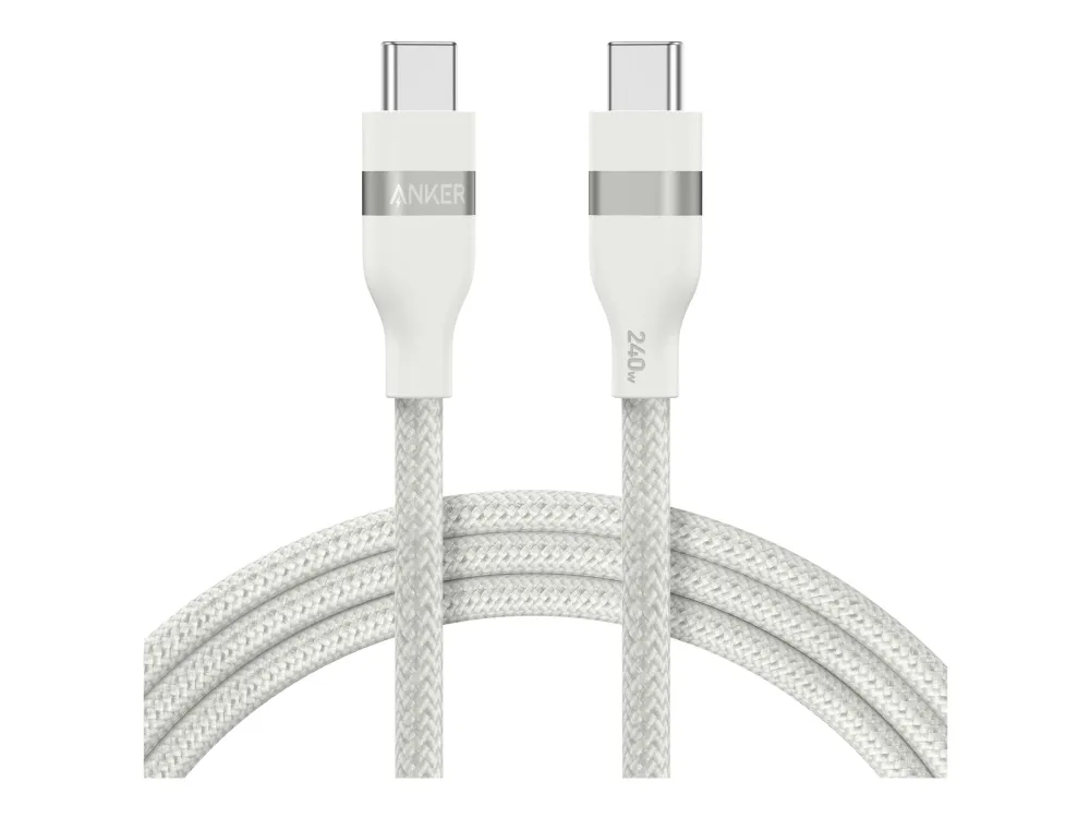 Anker USB-C to USB-C Cable (0.9m 240W Upcycled-Braided) - White
