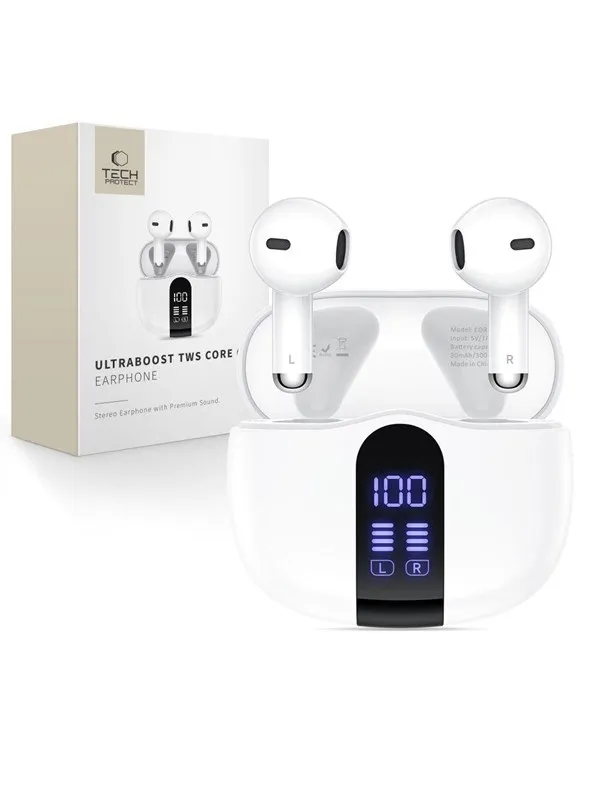 Tech-Protect UltraBoost TWS Core G2 Headphones - White