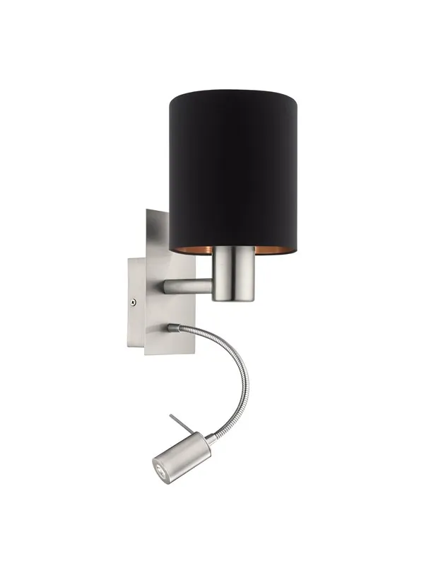 EGLO PASTERI wall light, black/copper