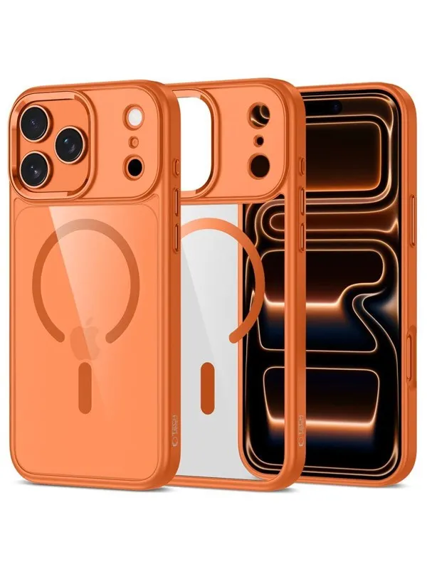 Tech-Protect MagMat MagSafe Case for iPhone 17 Pro - Clear-Orange