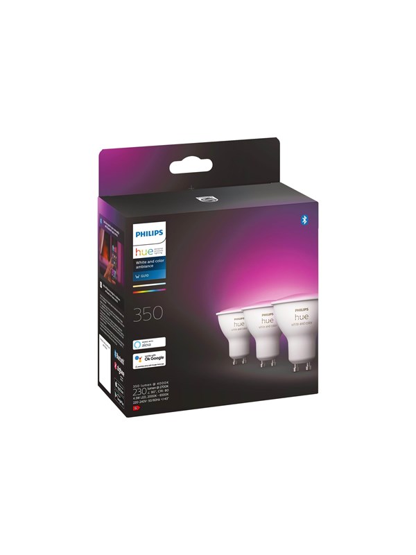 Philips Hue Color GU10 Spotlight - 3-pakning