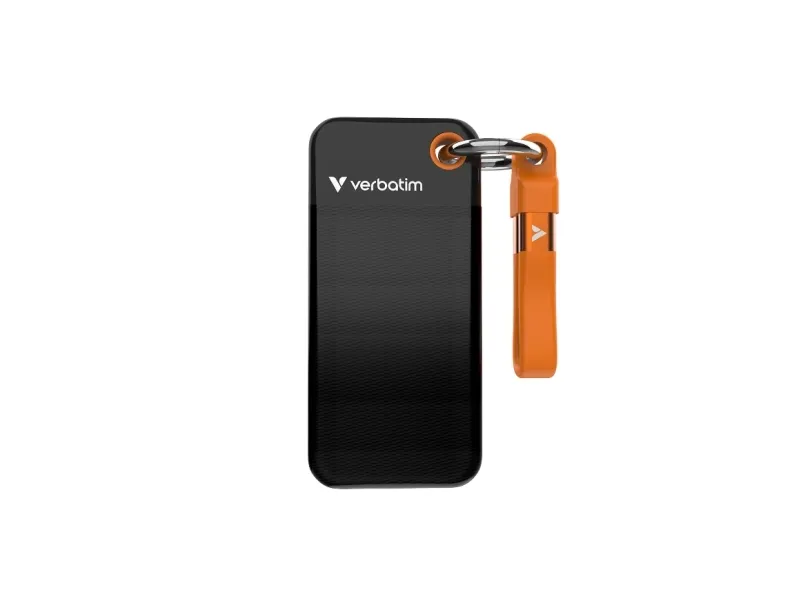 Verbatim Pocket SSD - 128GB - USB 3.2 Gen 2 - Svart / Oransje