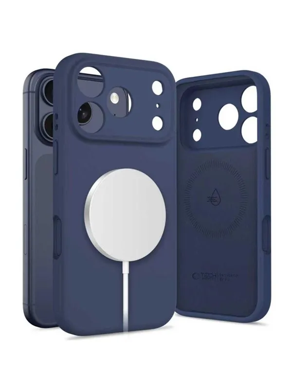 Tech-Protect Silicone MagSafe Case for iPhone 17 Pro - Navy Blue