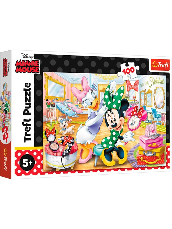Trefl Puzzle - DISNEY - Minnie in beauty parlous (100 pieces) Gulv