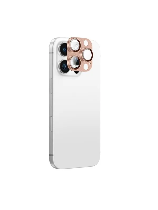 AmazingThing Aviation-Grade Alloy Tempered Glass Lens for iPhone 16 Pro / 16 Pro Max Camera Lens - Rose Gold