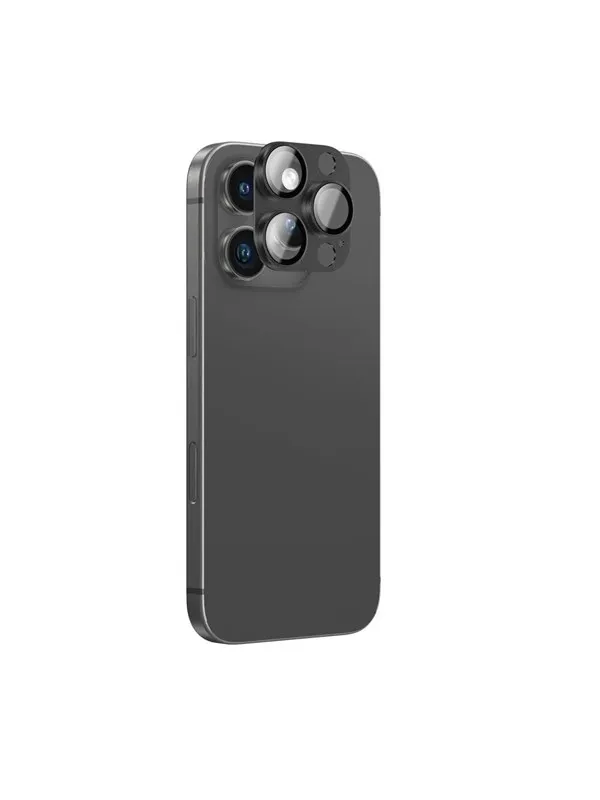AmazingThing Aviation-Grade Alloy Tempered Glass Lens for iPhone 16 Pro / 16 Pro Max Camera Lens - Black