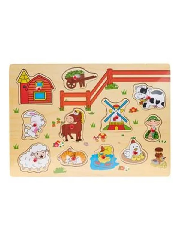 Impulse Toys Wooden puzzle with farm motifs - with price tag