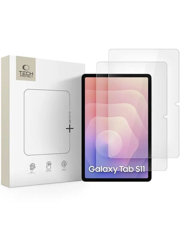 Tech-Protect Glass Fit+ 2-pack Tempered Glass for Samsung Galaxy Tab S11 11.0 - Clear