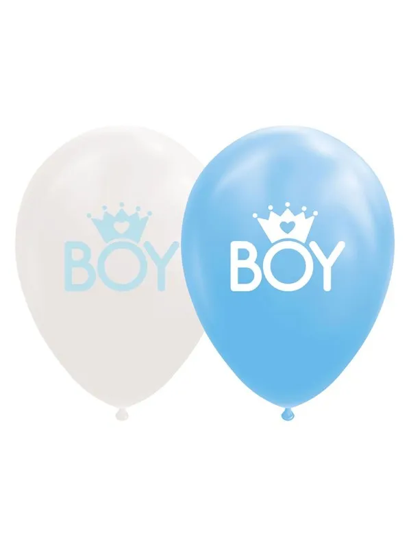 Globos Balloons Son Baby Blue/White 30cm 8pcs.