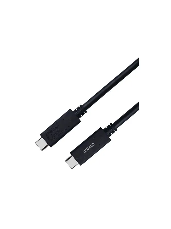 Deltaco - USB-C cable - 24 pin USB-C to 24 pin USB-C - 80 cm
