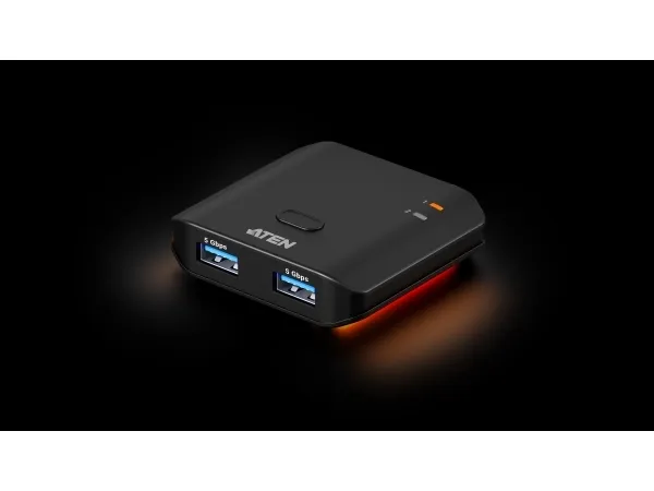 ATEN Essentials US4322 - USB peripheral sharing switch - 2 ports USB-hub - USB 3.2 - 2 porter - Svart