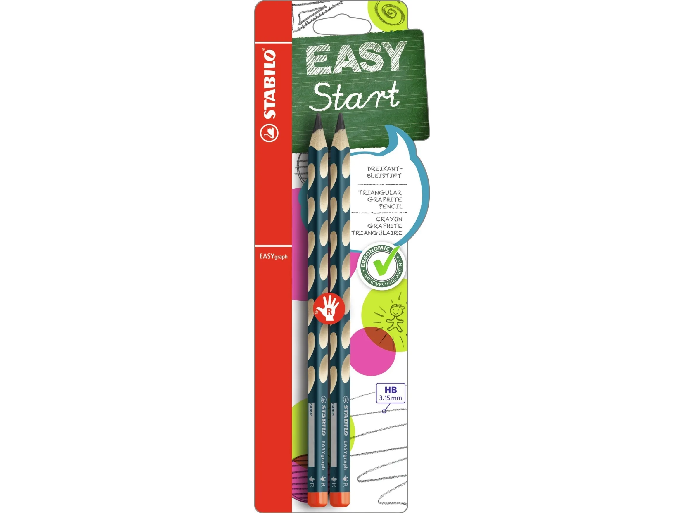 STABILO Easygraph ergonomically pencils righthand use