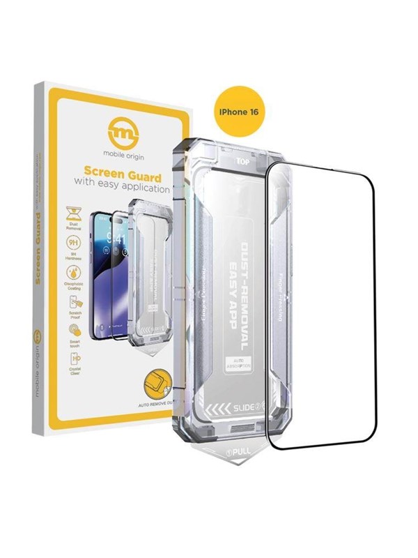 Mobile Origin Yellow Screen Guard with easy application - iPhone 16