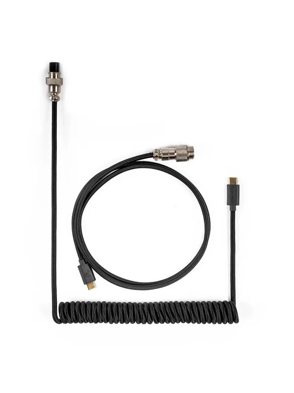 Keychron Coiled Aviator USB-C Cable Straight - Black - Oppgrader tilbehør - Svart