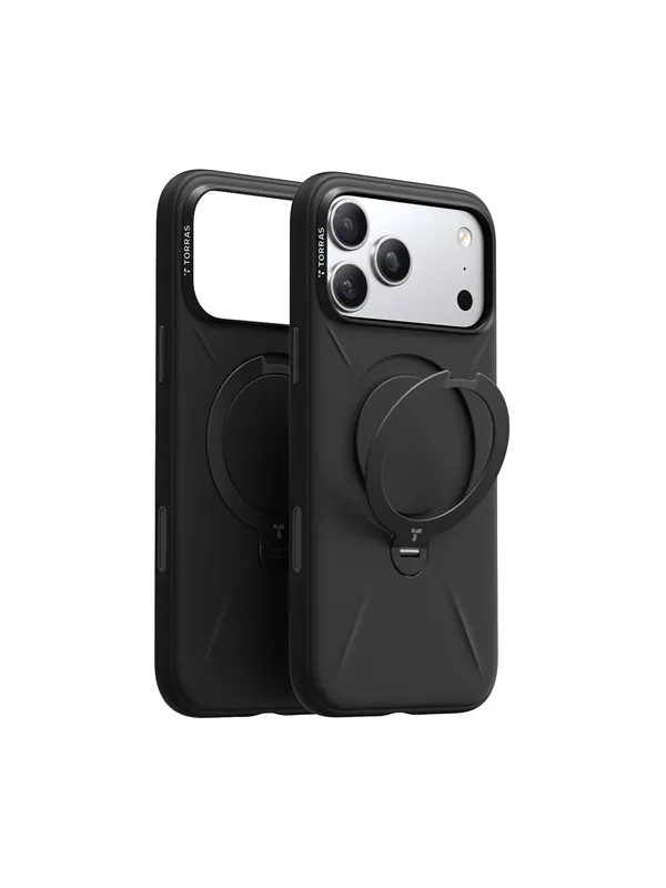 Torras Ostand Q3 Silicone obsidian black - iPhone