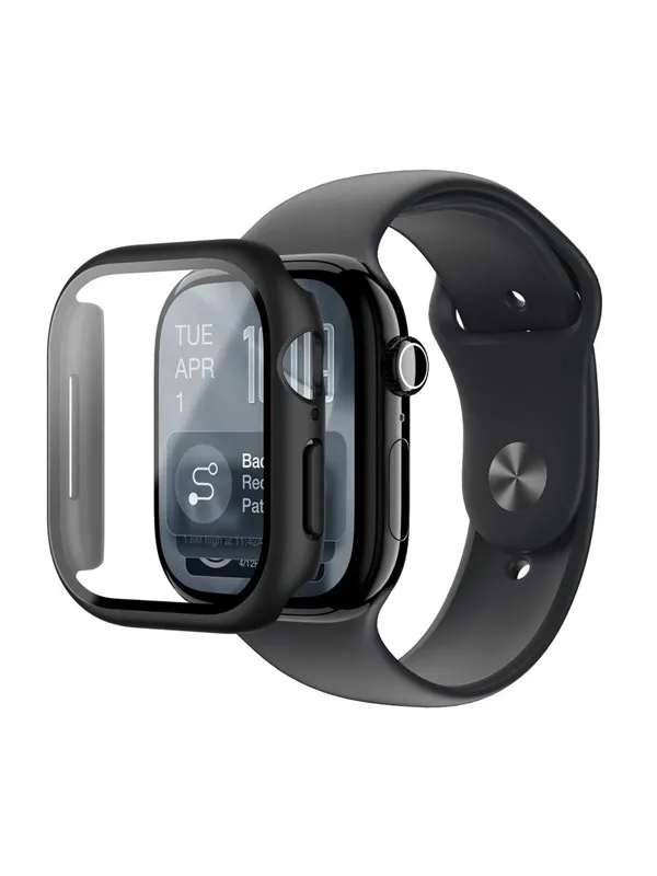 AmazingThing Radix Glass Screen Protector with Case for Apple Watch Series 11 42mm - Black