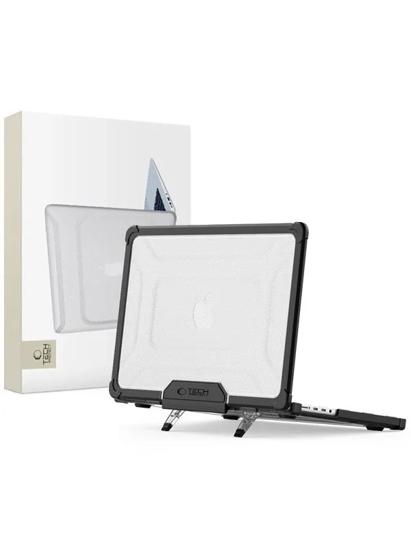 Tech-Protect  SmartShell Pro Case for Macbook Pro 14 M1 / M2 / M3 / M4 / M5 2021-2025 - Black and Clear