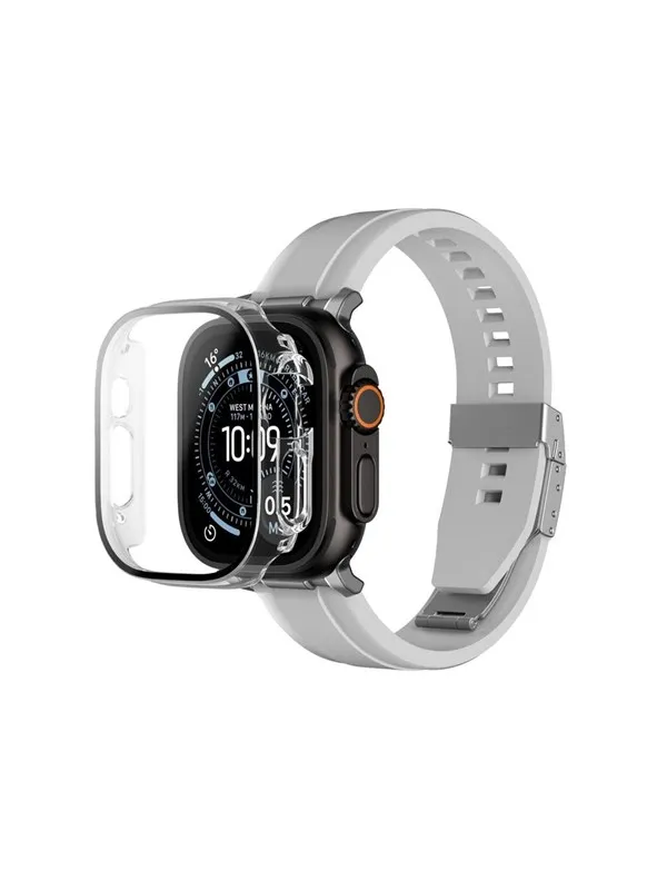 AmazingThing Radix Glass Screen Protector with Case for Apple Watch UItra 3 49mm - Clear