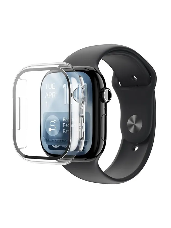 AmazingThing Radix Glass Screen Protector with Case for Apple Watch Series 11 46mm - Clear