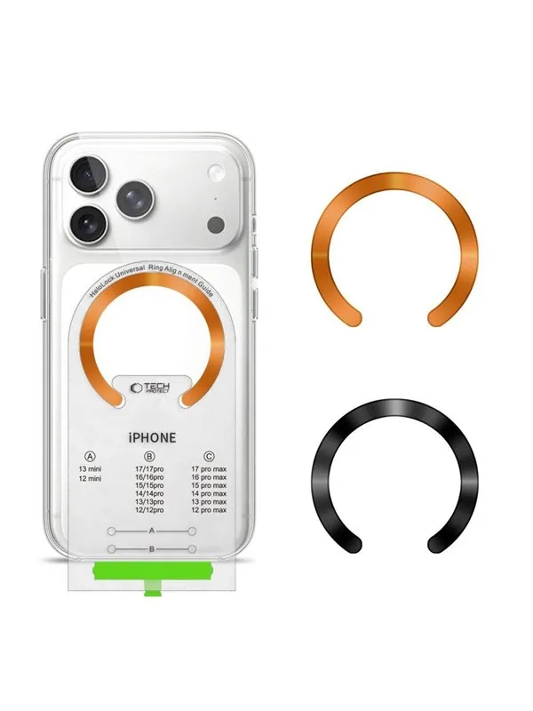 Tech-Protect  MMP-210 MagSafe 2-Pack Magnetic Ring - Orange / Black
