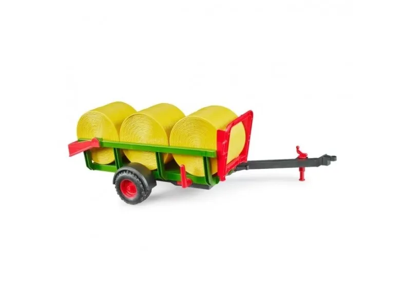 Bruder Self loading bale trailer with 3 round hay bales