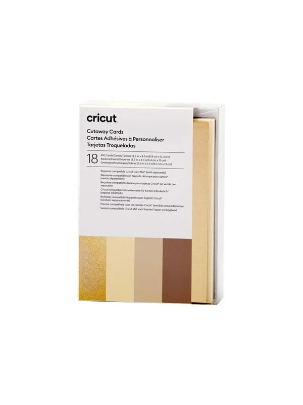 Cricut Neutrals Sampler - cutaway card set - grey khaki white cream holographic gold