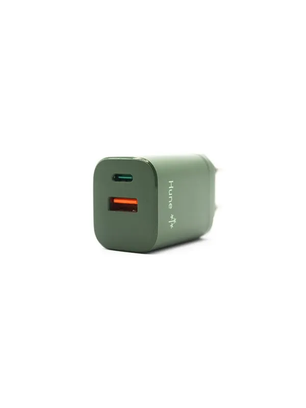 Hune Hurón D20 Dual USB-C & USB-A 20W Charger - Forest Green