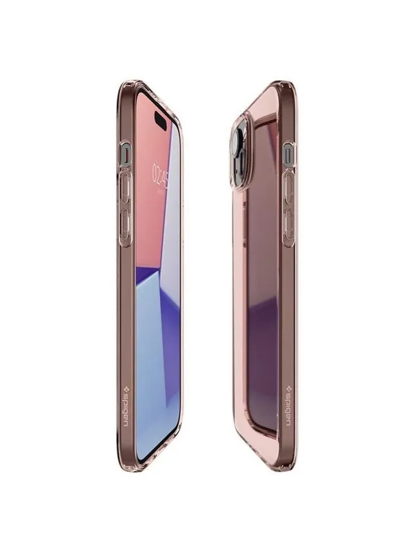 Spigen Crystal Flex iPhone 15 Plus Case - Pink/Transparent