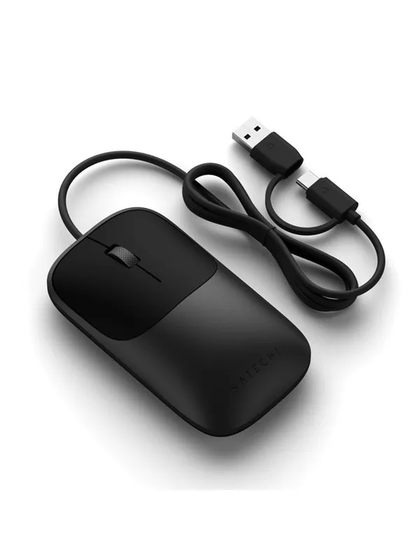 Satechi Slim LX Wired Mouse - Space Black - Mus - Svart