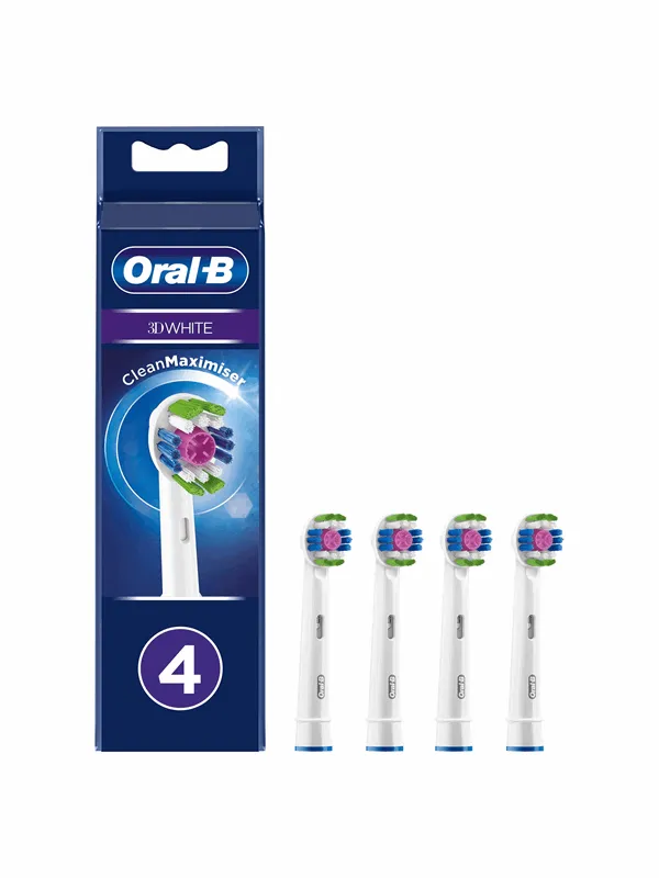 Oral-B Børstehoder 3D White børstehoder, 4 stk.