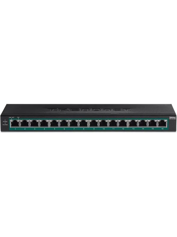 TRENDnet TPE-TG160H 16-Port Gigabit PoE+ (123W) Switch