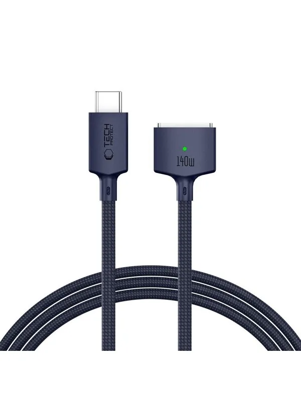 Tech-Protect MMC01 Ultraboost USB-C / USB-C MagSafe 3 140W 200cm Cable for MacBook - Navy Blue