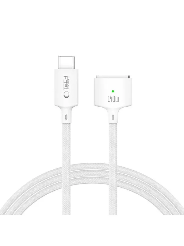 Tech-Protect  MMC01 Ultraboost USB-C / USB-C MagSafe 3 140W 200cm Cable for MacBook - White