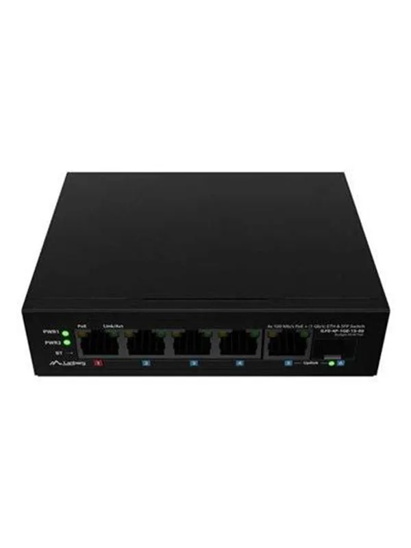 Lanberg ILFE-4P-1GE-1S-90 - switch - 5 ports - unmanaged - rack-mountable
