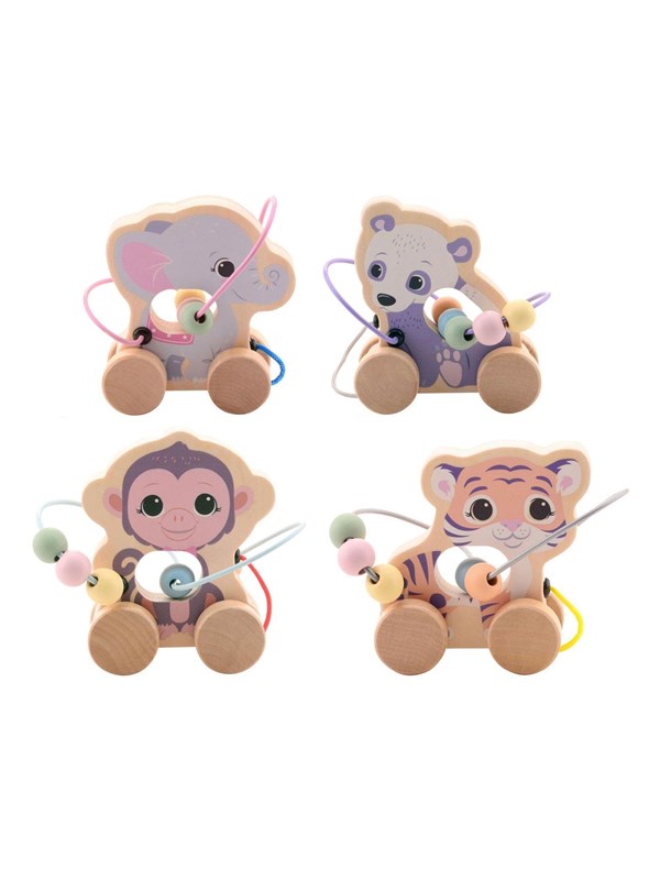 Joueco The Wildies Wooden Animal with Bead Track