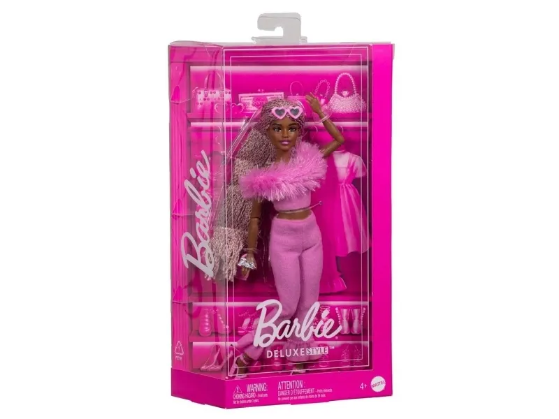 Barbie  Deluxe Style Doll #4 in Soft Pink Jumpsuit