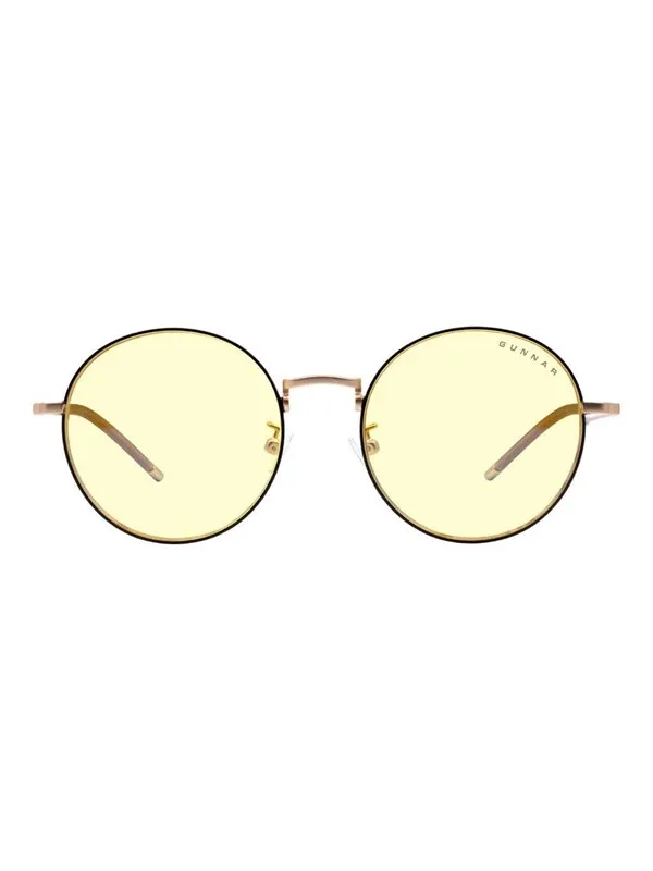 Gunnar Ellipse - prescription glasses - for computer - frame: black / gold - lens: amber